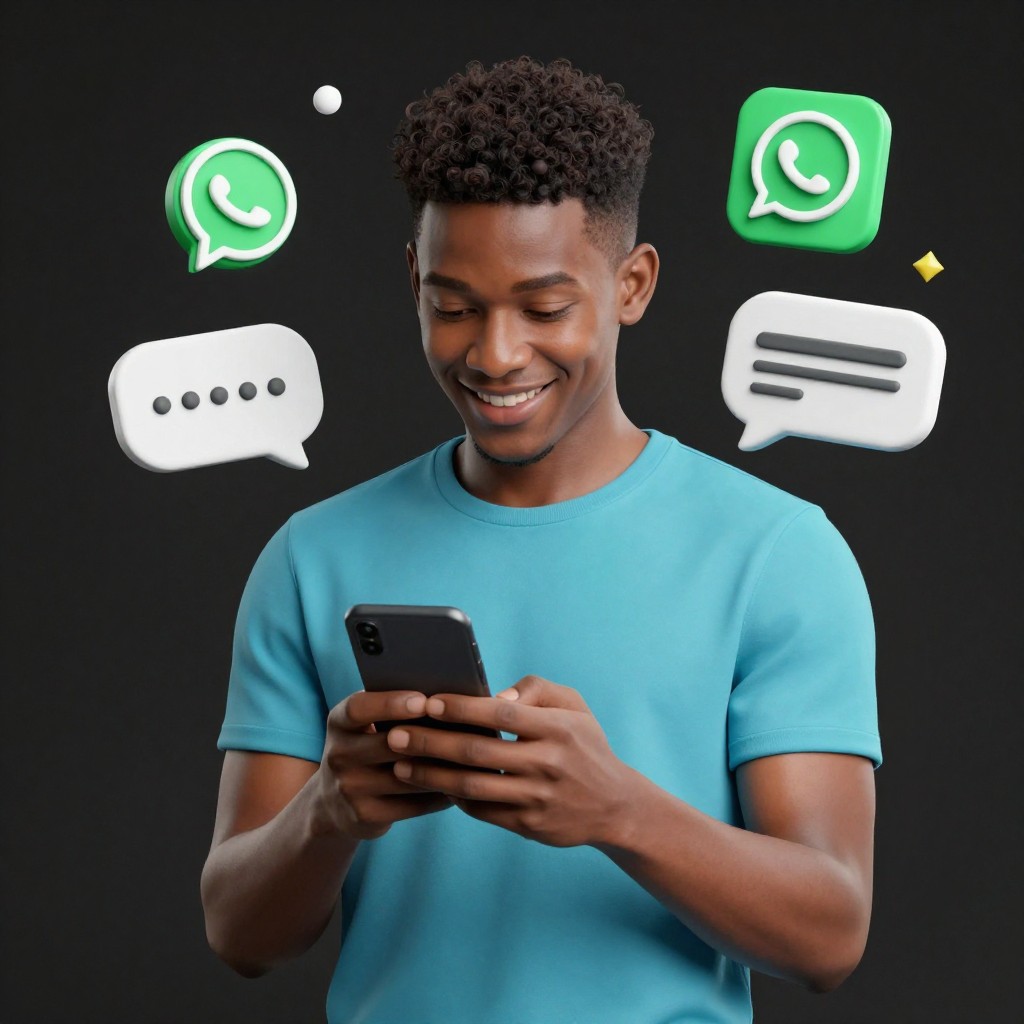 Person using WhatsApp messaging on smartphone